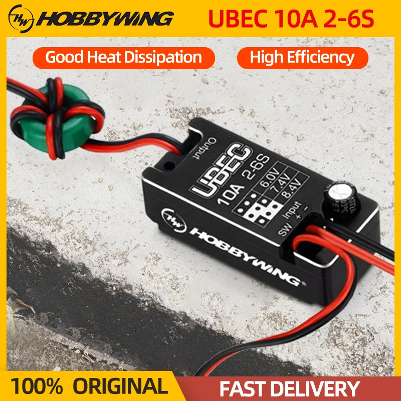 

Hobbywing UBEC 10A V2 Voltage Regulator Module Waterproof 6V/7.4V/8.4V 2-6S Lipo For RC FPV Crawlers Trucks Cars