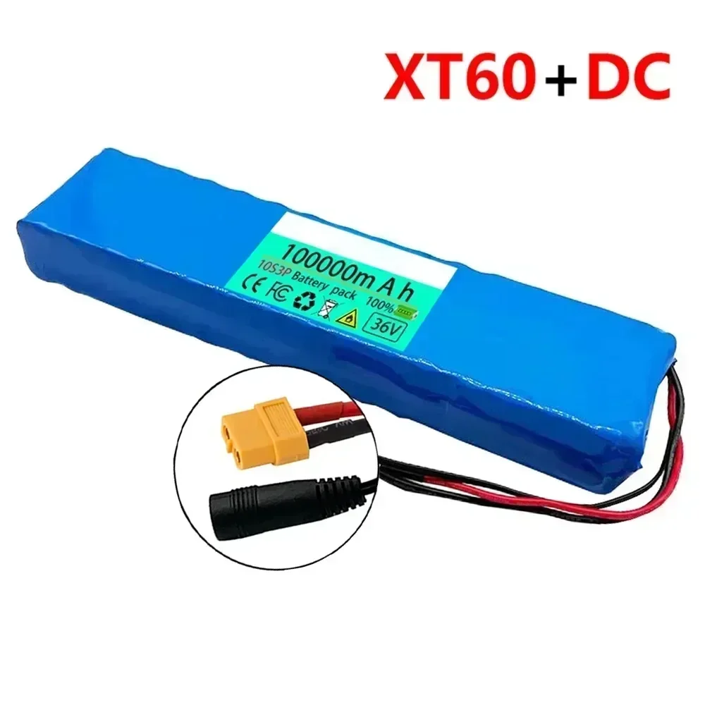 36V 100Ah 18650 Oplaadbare Lithium Batterij 10S3P 1000W Power Gemodificeerde Fiets Scooter Elektrische Voertuig met BMS + Lader