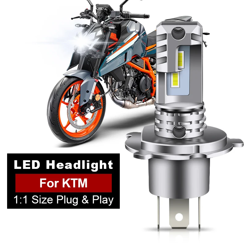 1/2PCS H4 9003 High Low Beam For KTM Duke 390 650 990 250 125 200 690 SMC R Motorcycle Head Lamp Super Bright LED Headlight Bulb