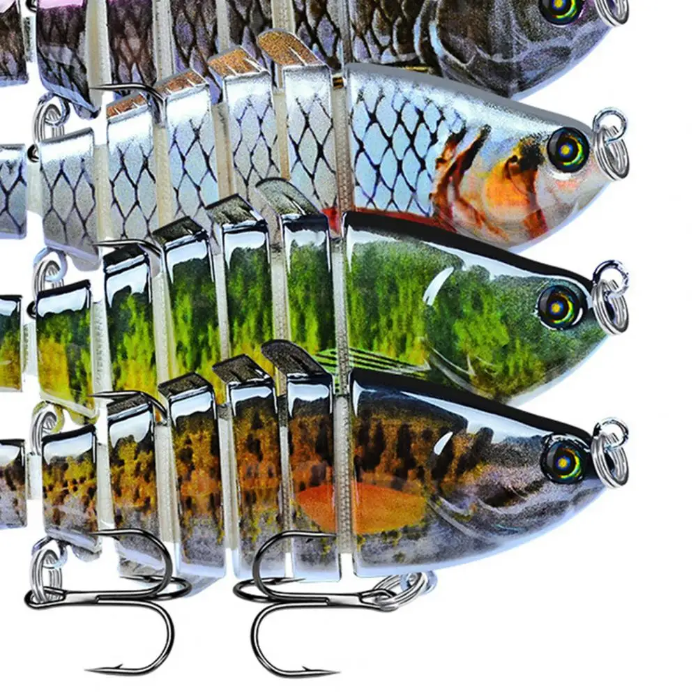 1/3/5 Stück 10CM/15,5G Bionischer Mehrteiliger Angelköder für Weite Würfe 7-Teiliger Schwimmköder Harter Kunstköder Angelzubehör