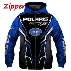 Polaris Racing feminino e masculino Rzr Top de capuz com zíper snowmobile, jaqueta com capuz, moda casual, primavera e outono, venda quente, 2023