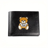 Cute Bear Design Business Mens Casual Elegant Simple Practical Quality Wallet Stylish Printing Graphic Creative Christmas Gift P