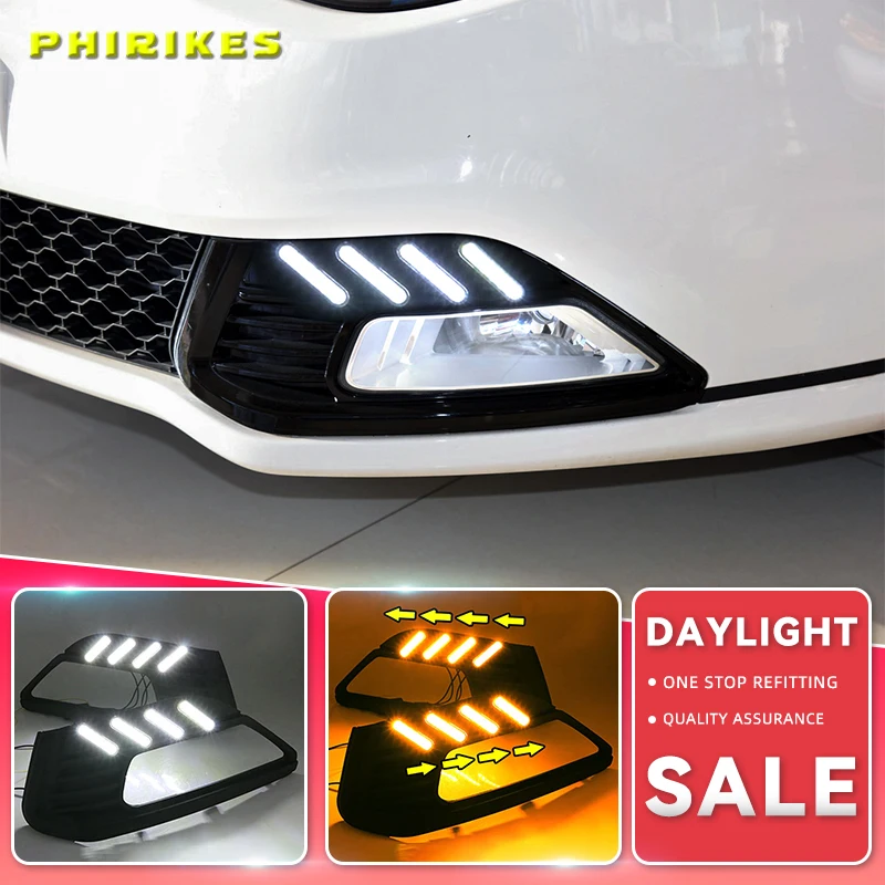 

2PCS LED Daytime Running Light For MG MG6 2010-2014 White and Yellow Turn Signal Function 12V Car DRL Fog Lamp Decoration