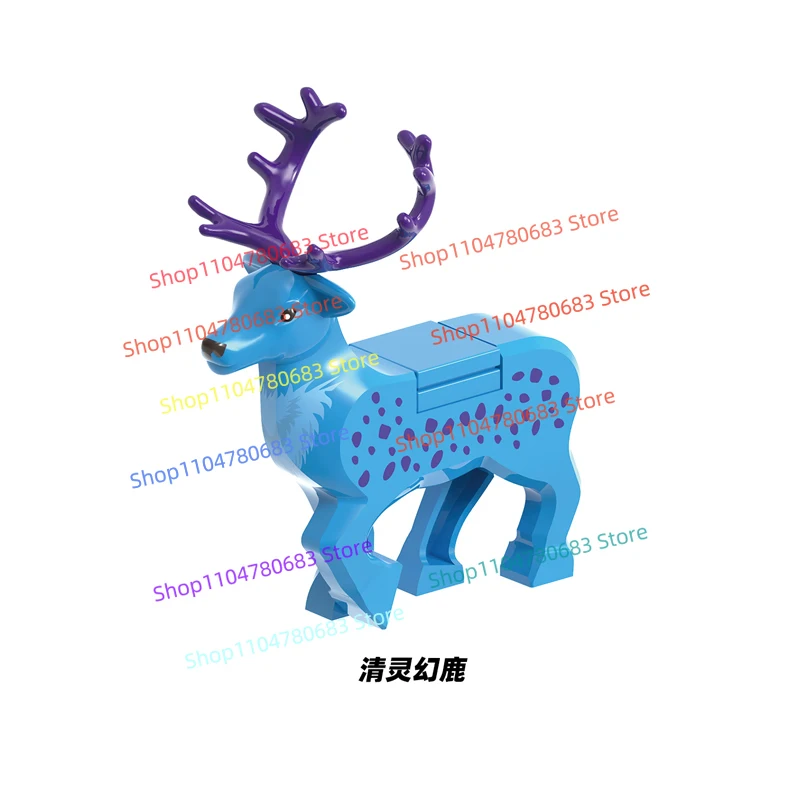 MOC ビルディングブロック透明トナカイミニアクションフィギュア組立モデル装飾漫画アニメアクセサリーおもちゃギフト
