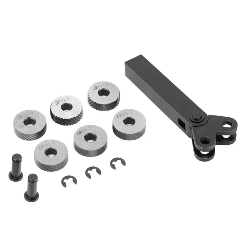 

Набор из 7 стальных накатных инструментов с двойными диагональными роликами 0,5/1/2 мм для токарных станков