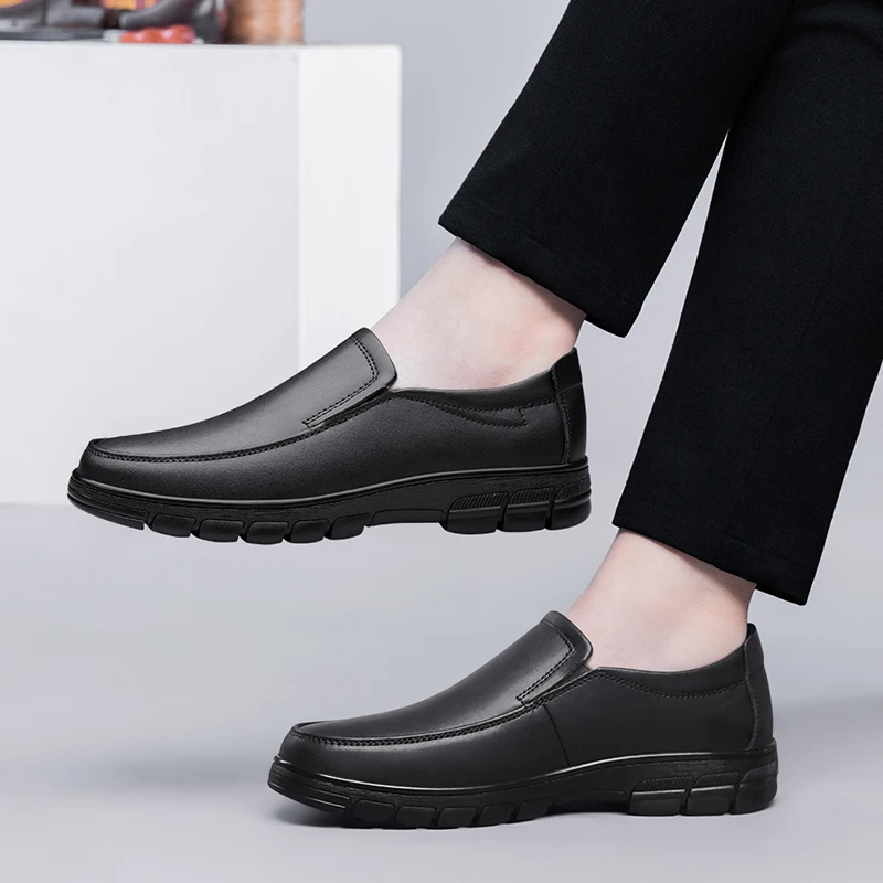 High Quality Brand Men's New Two-layer Cowhide Casual Leather Shoes Spring Fashionable Comfortable Business Low Top Men's Shoes