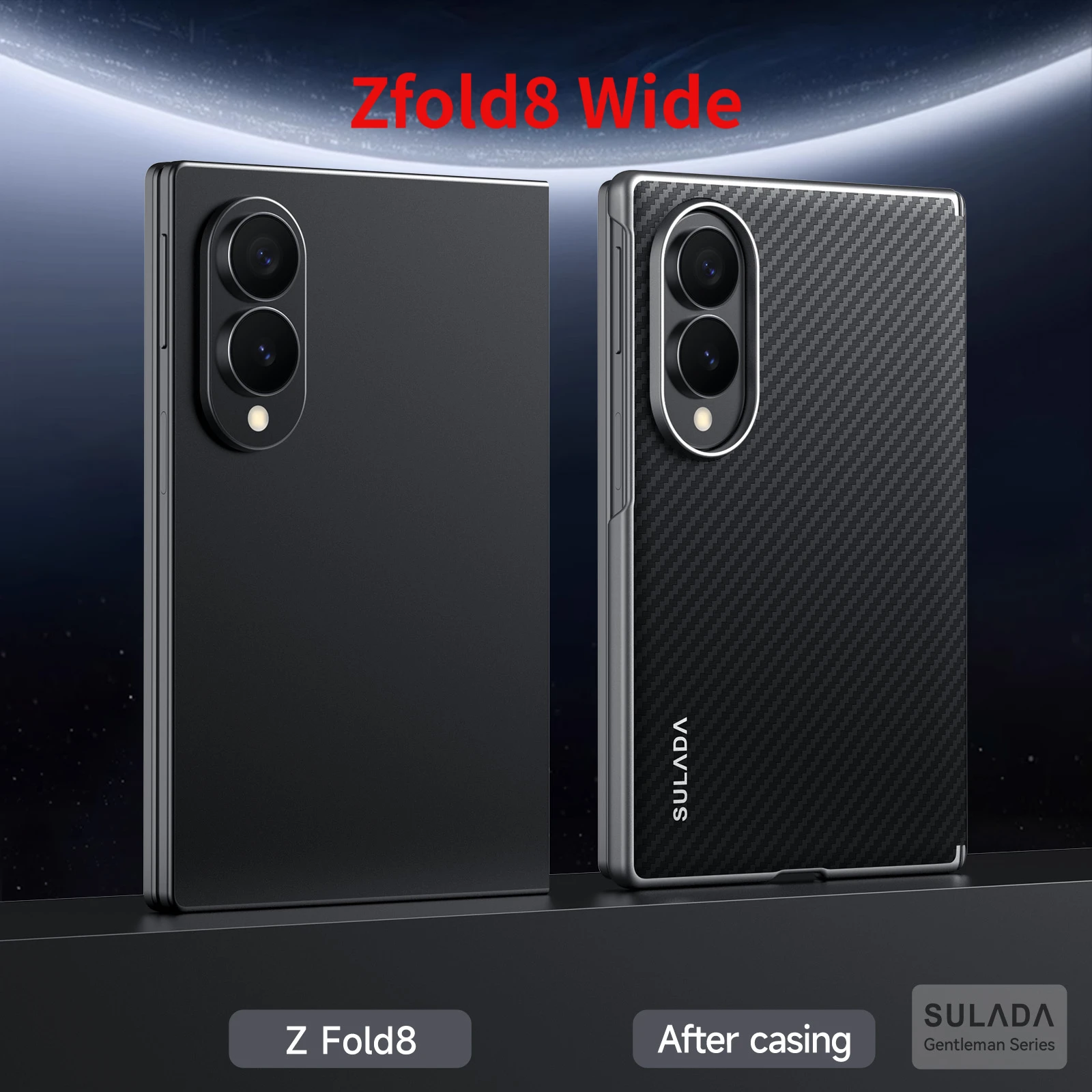 For Samsung Zfold8 Wide Carbon Fiber Magnetic Hinge Back Cover Phone Case for fold8ultra Magnetic Hinge Protective Cover