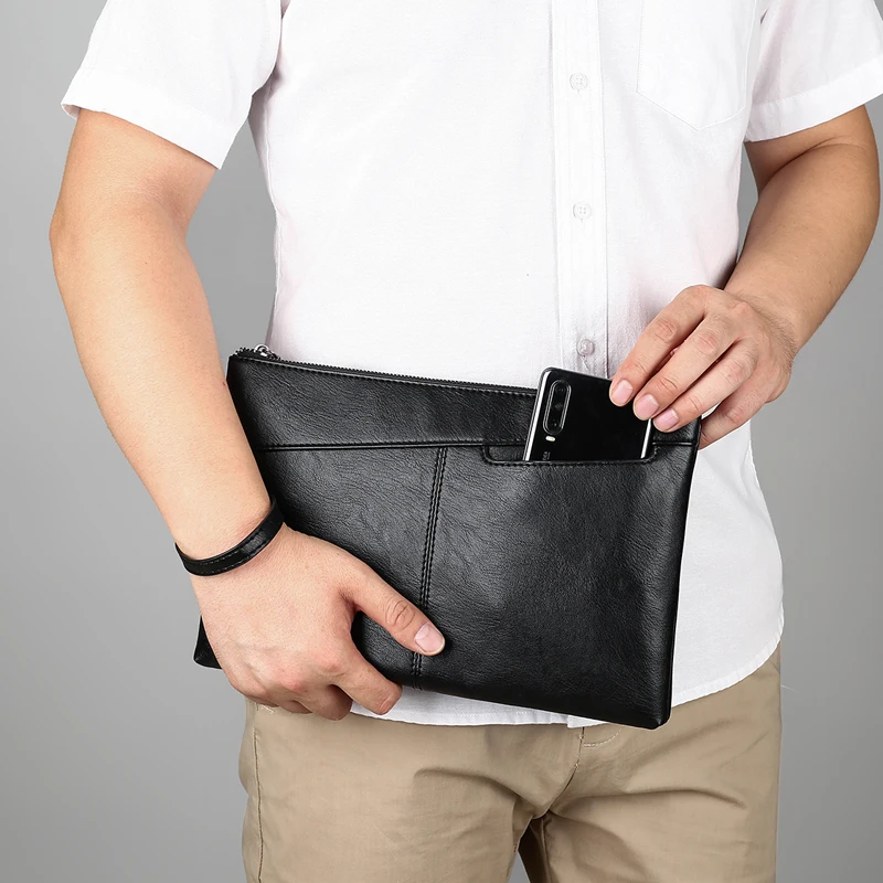 Fashion Business Men Day Clutch Bag High Quality PU Leather Male Money Handbag Casual Men\'s Cardholder Case Pouch Bag Clutch