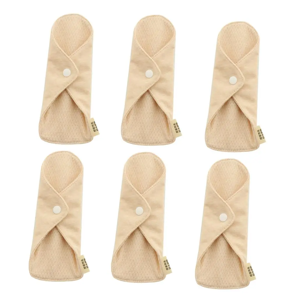 

6 Pcs Reusable Sanitary Towels Pads Bamboo Cloth Washable Menstrual Eco Pad