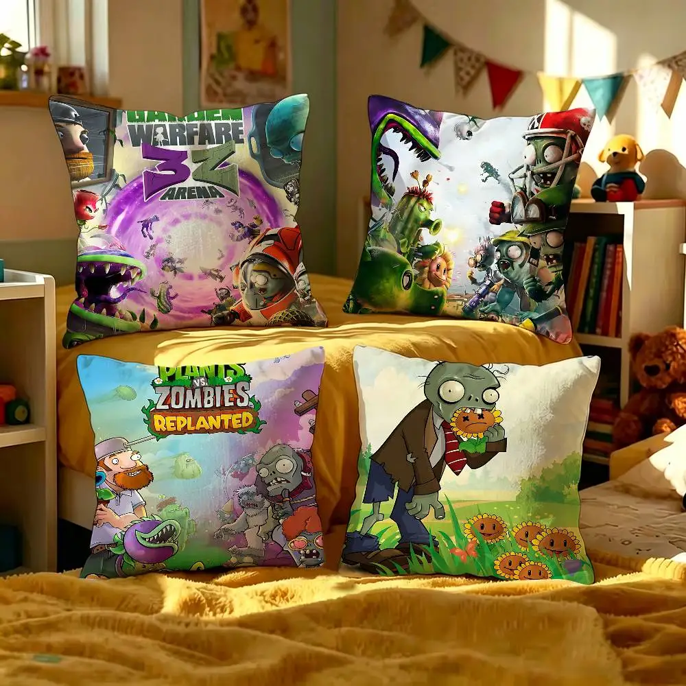 Game P-Plants-vs Cartoon Z-ZombieS Personalized Pillow Cover Kids Bedroom Wild Party Decor Pillowcase kid Birthday shower Gift
