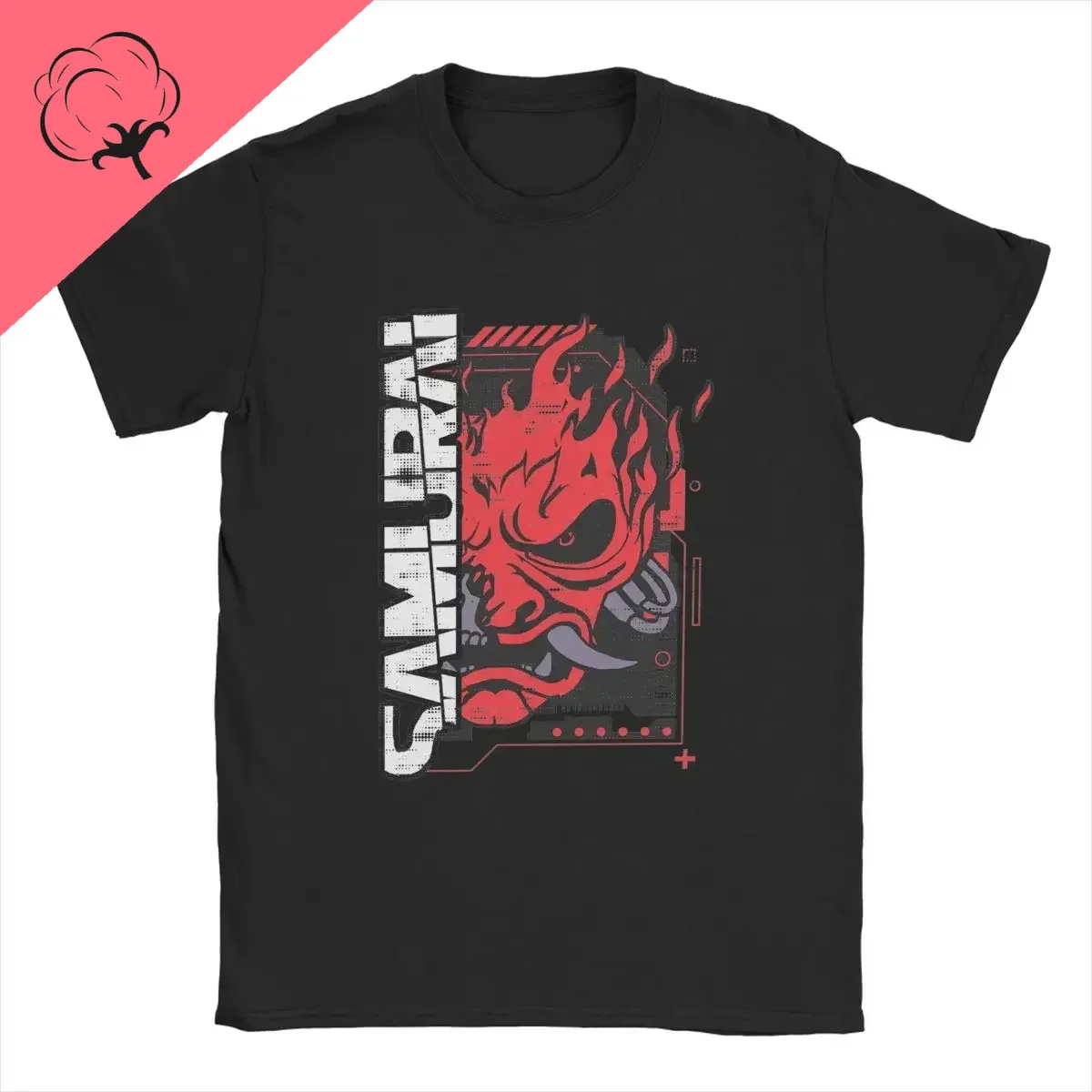 A Like Snake T Shirt Men  Vintage T-Shirts O Neck Cyber Samurai Punk 100%cotton  Tees Short Sleeve Clothes 4XL 5XL