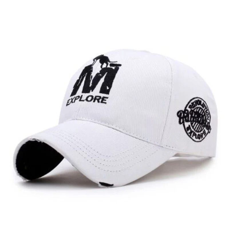 Unisex EXPLORE M Baseballkappen mit Wolf-Stickerei, Frühling und Herbst, für den Außenbereich, verstellbare Freizeithüte, Sonnenschutzhut, Sportkappe – Detail 2