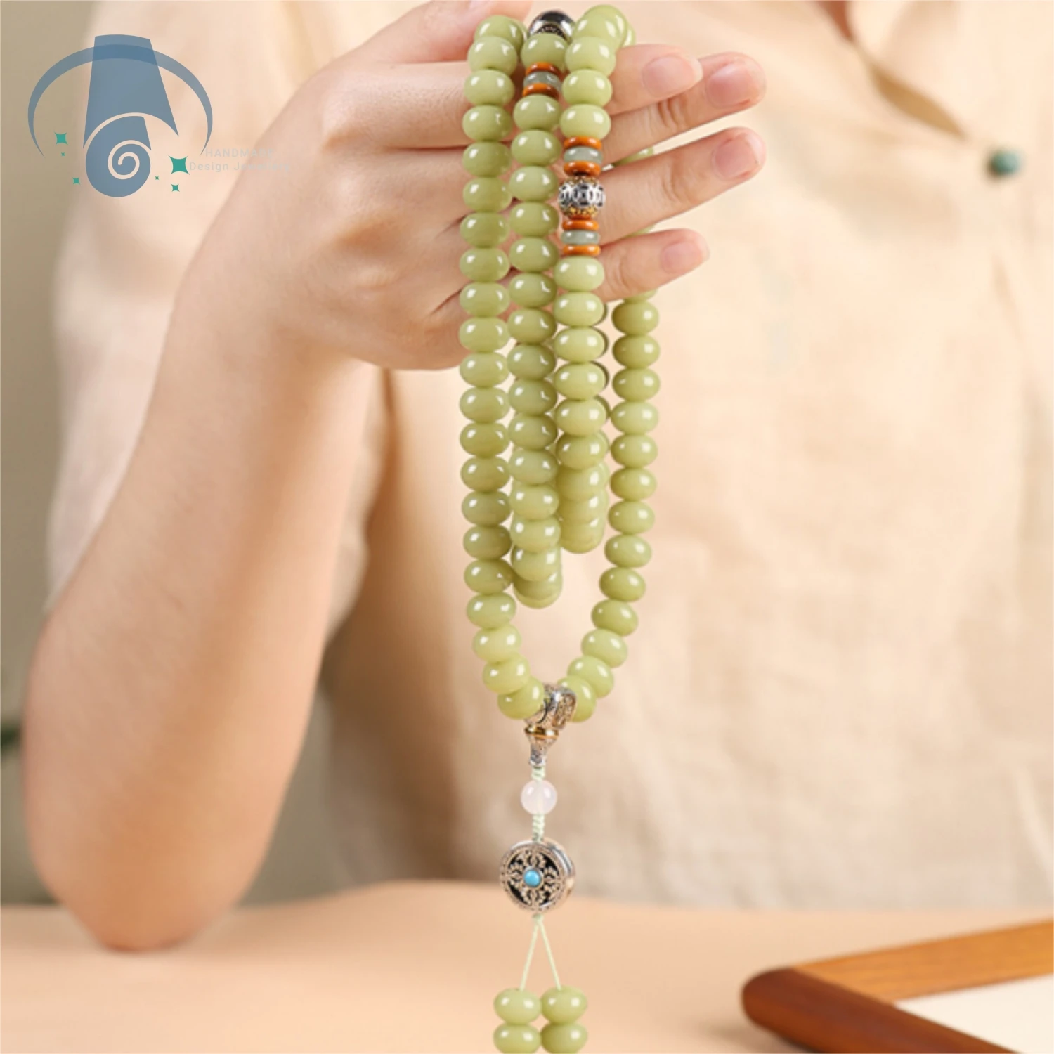 Natural Zen Bodhi Handheld Abacus Bead Writing Play Multiple Circles 108 Bracelets Men's and Women's Necklaces Bracelets