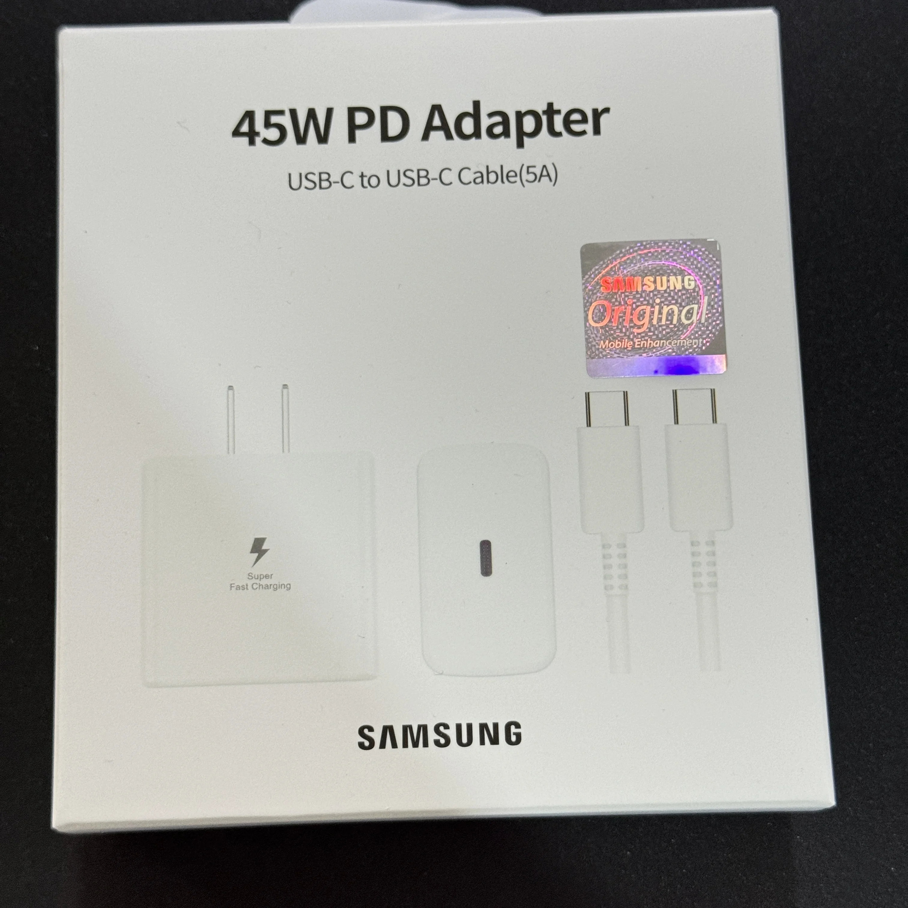 45W Fast Charger Set For Samsung US Plug Wall Charger Type C Cable Quick Charge Phone Charging Kit cable saver