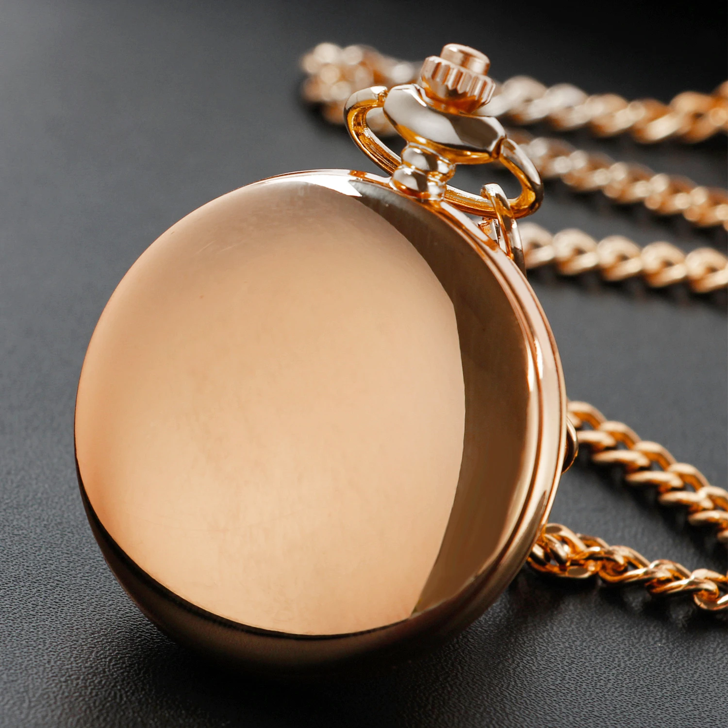 Luxury Rose Gold Pendant with Two Reflective Cases Quartz Pocket Watch Roman Digital Vintage Watch Men's and Women's Souvenir