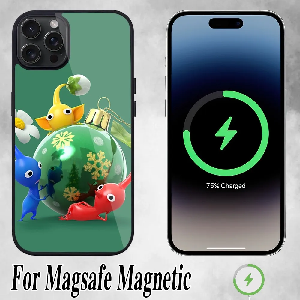 Pikmin Game Cute Phone Case For iPhone 11 Mini 12 13 Max 14 Plus 15 Pro Magesafe Magnetic Shell