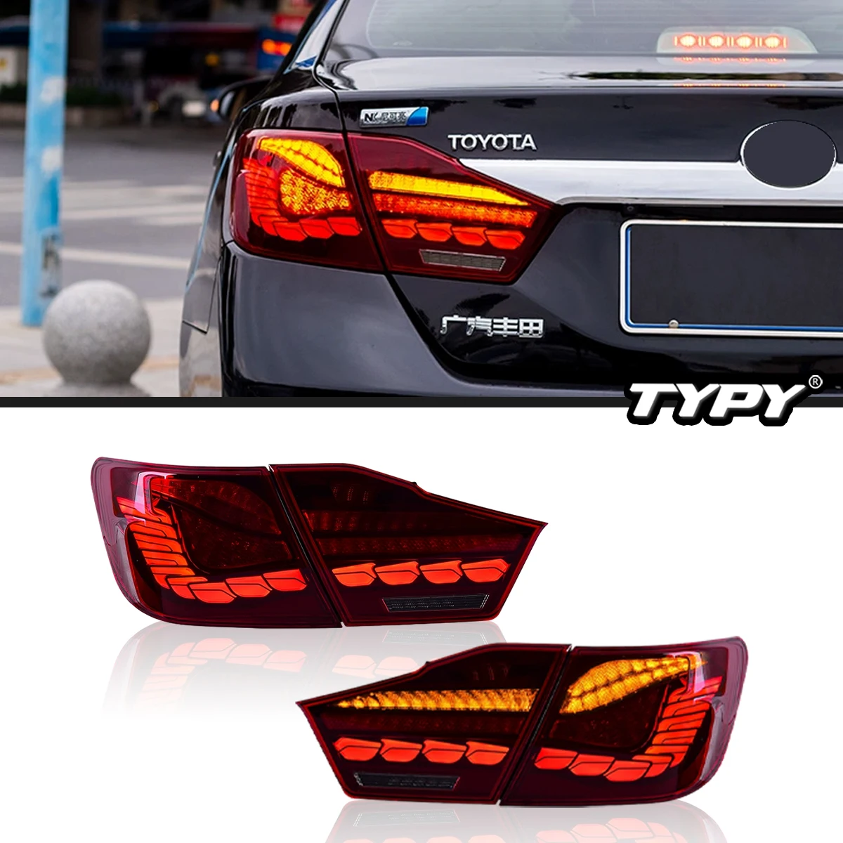 

Car Lights LED Rear Tail Lights Assembly For Toyota Camry 2012 2013 2014 2015 Tail Lamps DRL Dragon Scale Dynamic Light