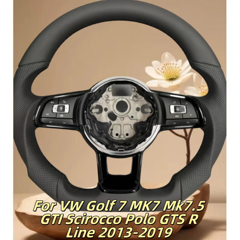 

Car Steering Wheel Customized Leather For VW Golf 7 MK7 Mk7.5 GTI Scirocco Polo GTS R Line 2013-2019 Car Interior Accessories