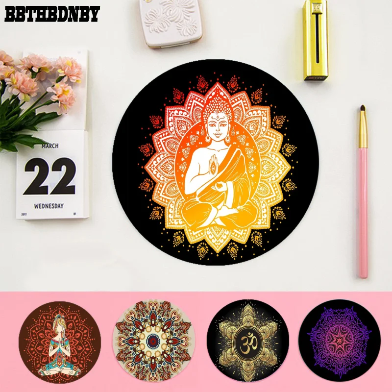 

Mandala Flower Rubber Small Keyboard Mat Table Mat Students Cabinet Gamer Desktop Mousepad Cup Mats Desktop Mat