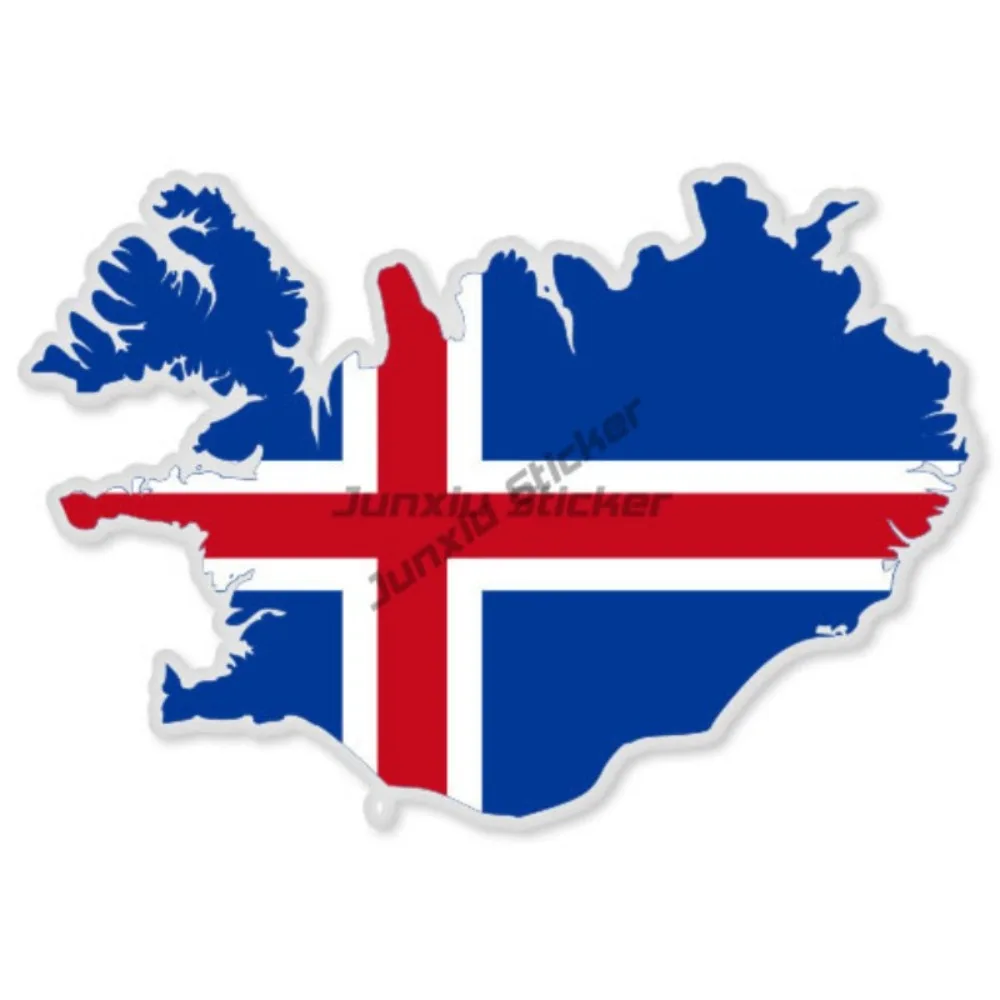 

Iceland Map Flag car bumper sticker Windows Windshield Luggage Kayak Bumper Decal Camper