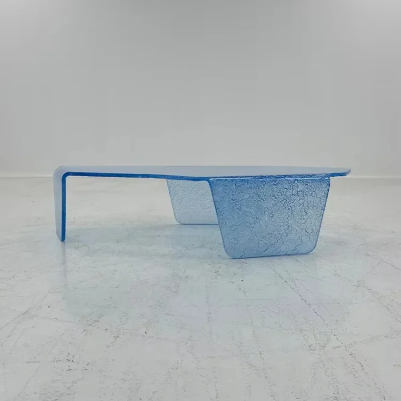 Light luxury water wave pattern acrylic art edge table living room villa coffee table