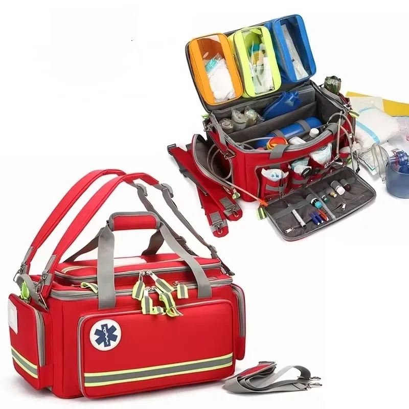 Medical Bag Large Water-Resistant survival kit with Multiple Pockets for Home Hiking Travel Care Hospice Outdoors