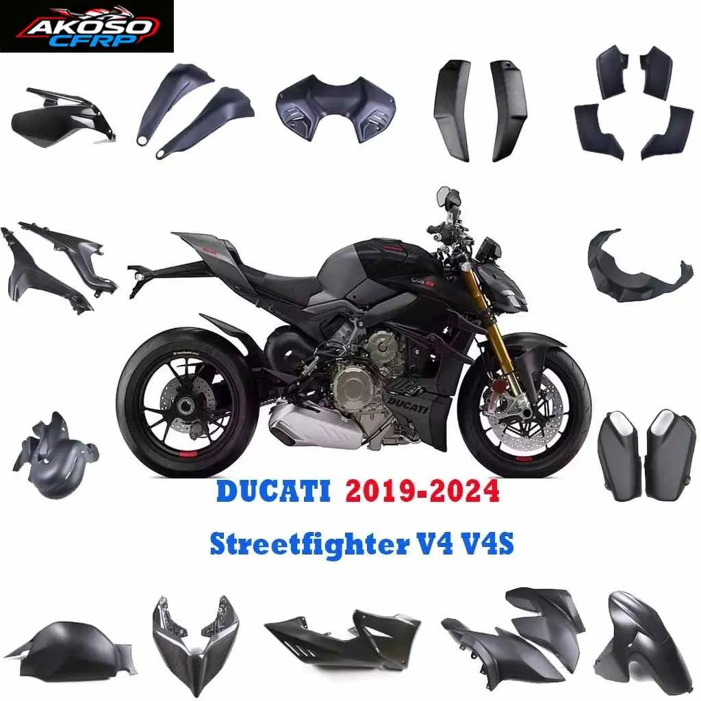 

Мотоцикл для DUCATI Streetfighter V4 V4S 2019-2024, модифицированная крышка крыла из углеродного волокна, боковые панели, аксессуары для выхлопного обтекателя