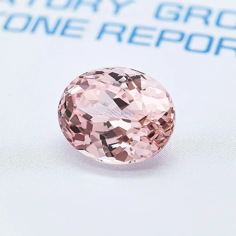 Lab Grown Sapphire Morgan Pink Oval Cut Charms VVS1 Top Quality Beads for Selectable AGLCertificate DIY Jewelry Making Materials