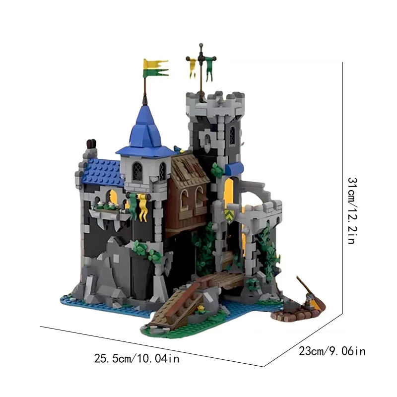 

933PCS MOC Medieval Castle Building Bricks Fortress Of Lakeside Technology Modular Modle Bricks Assembly Toys Gift for Kid Adult