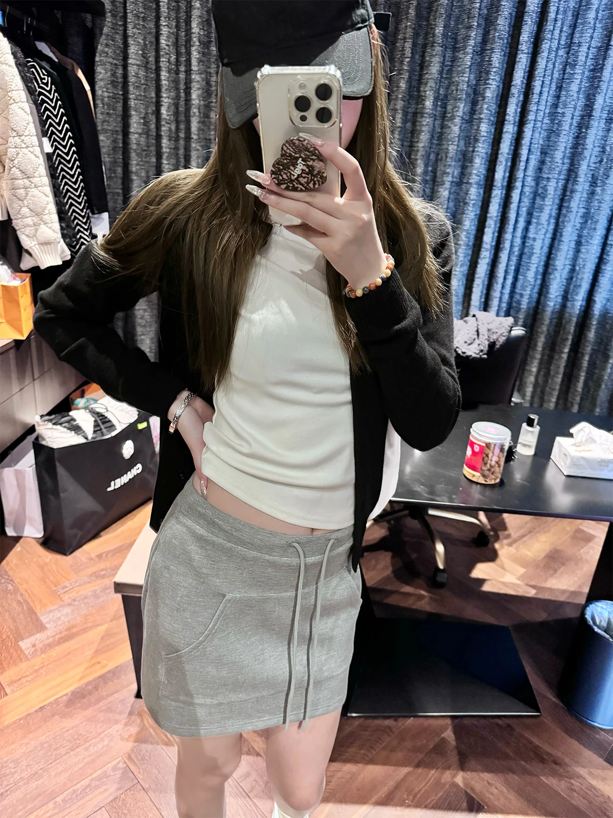 

EEWEN LA MODE Miu Series Small Knitted Ele Spirit oulder Sle 2 Colors Women's Woolen Long Sve Open Cardigan