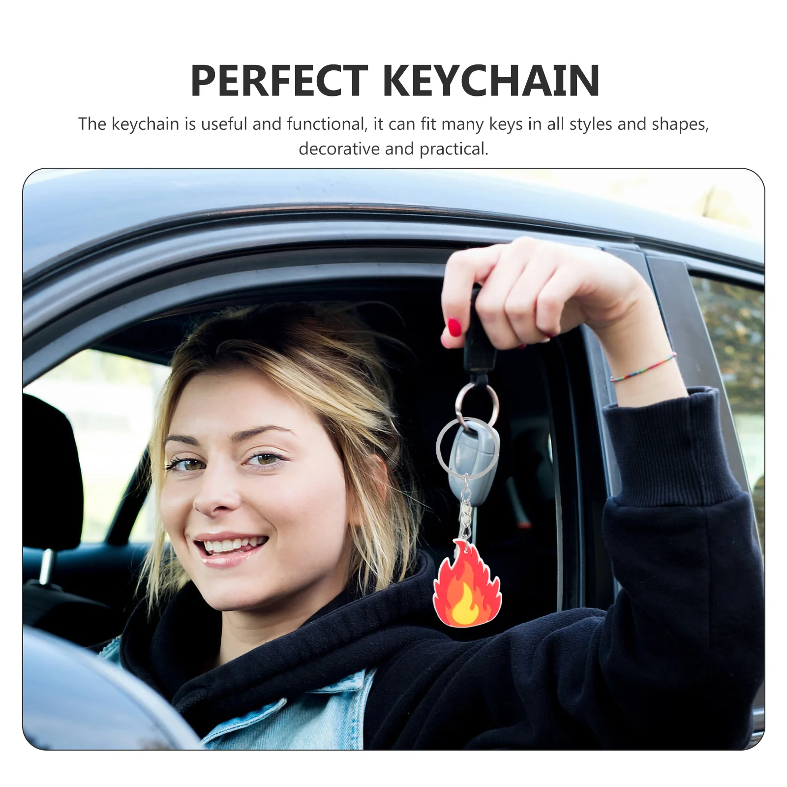 12 Pcs Firefighter Party Favors Key Ornament Bulk Gifts Charm Purse Pendant Ring Decor Metal Plastic Keychain Child Car