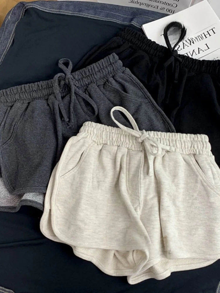 

Свободные женские спортивные брюки с высокой талией, однотонные, прямого кроя, повседневные, для студентов, с асимметричным дизайном, удобные