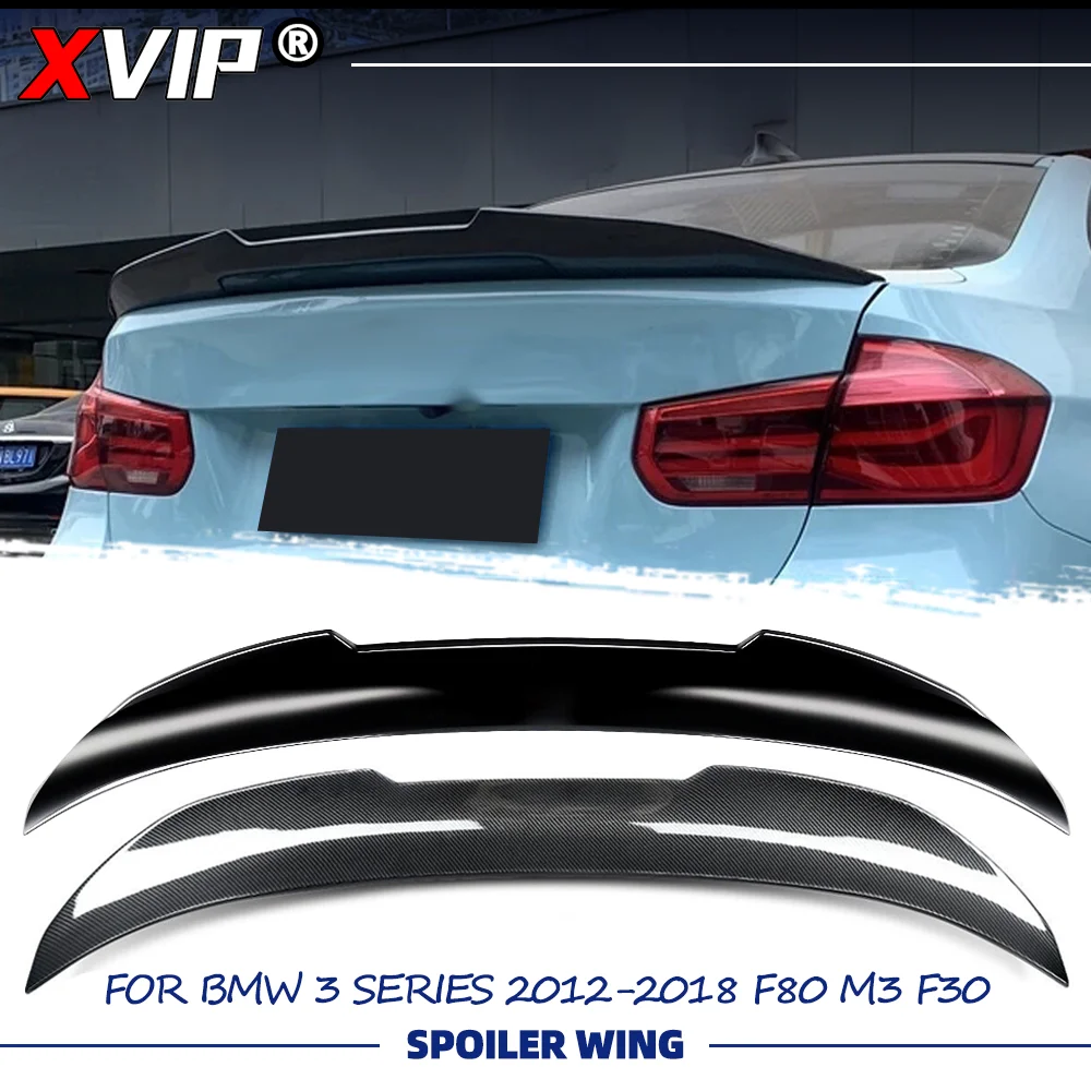 XVIP glänzend schwarzer, glänzender Carbonfaser-Heckspoiler im PSM-Stil für BMW 3er-Reihe 2012–2018 F80 M3 F30 4-Türer Limousine