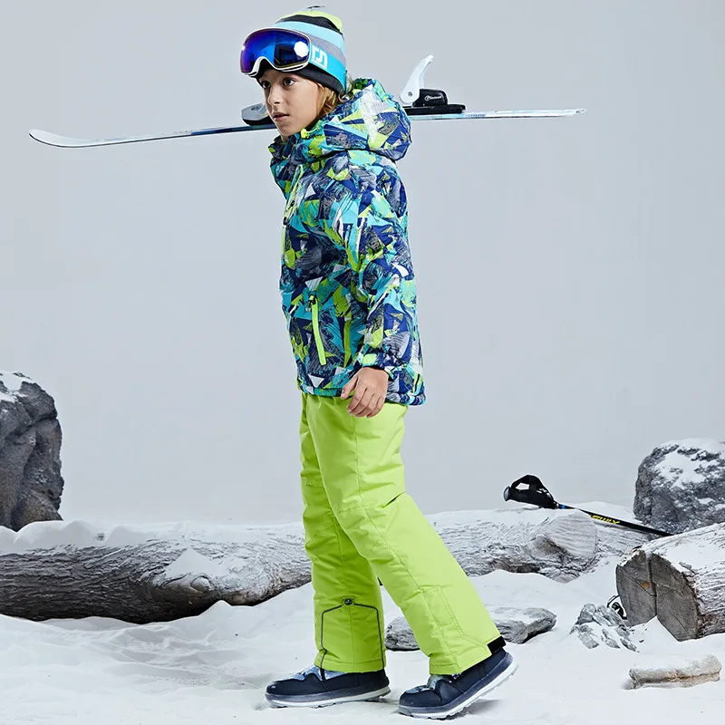 -30℃ Children's ski suit snow set cross-country 100-160cm 5 6 7 8 9 10 11 12 13 14 15 years boys girls Off road Warm waterproof