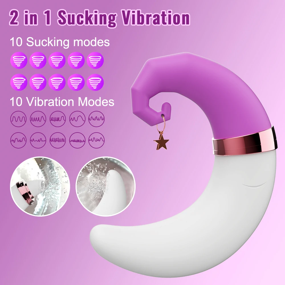 Sucker Nipple Vibrator for Women Clitoral Sucking Vacuum Stimulator Dildo Female Sex Toys Goods for Adults Moon Decorate