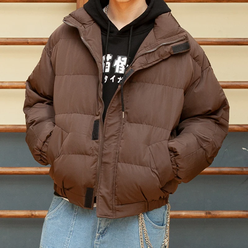 

LAPPSTER Men Thick Big Pockets Bubble Coat 2025 Winter Mens Brown Warm Puffer Jackets Couple Oversized Korean Fashions Parkas