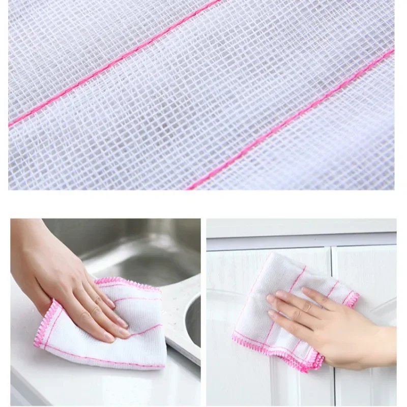 5 قطع من خرقة المطبخ القطنية، خرقة التنظيف الصحي القابلة لإعادة الاستخدام، خرقة، مستلزمات المطبخ الناعمة والسريعة، منشفة الأطباق. #3