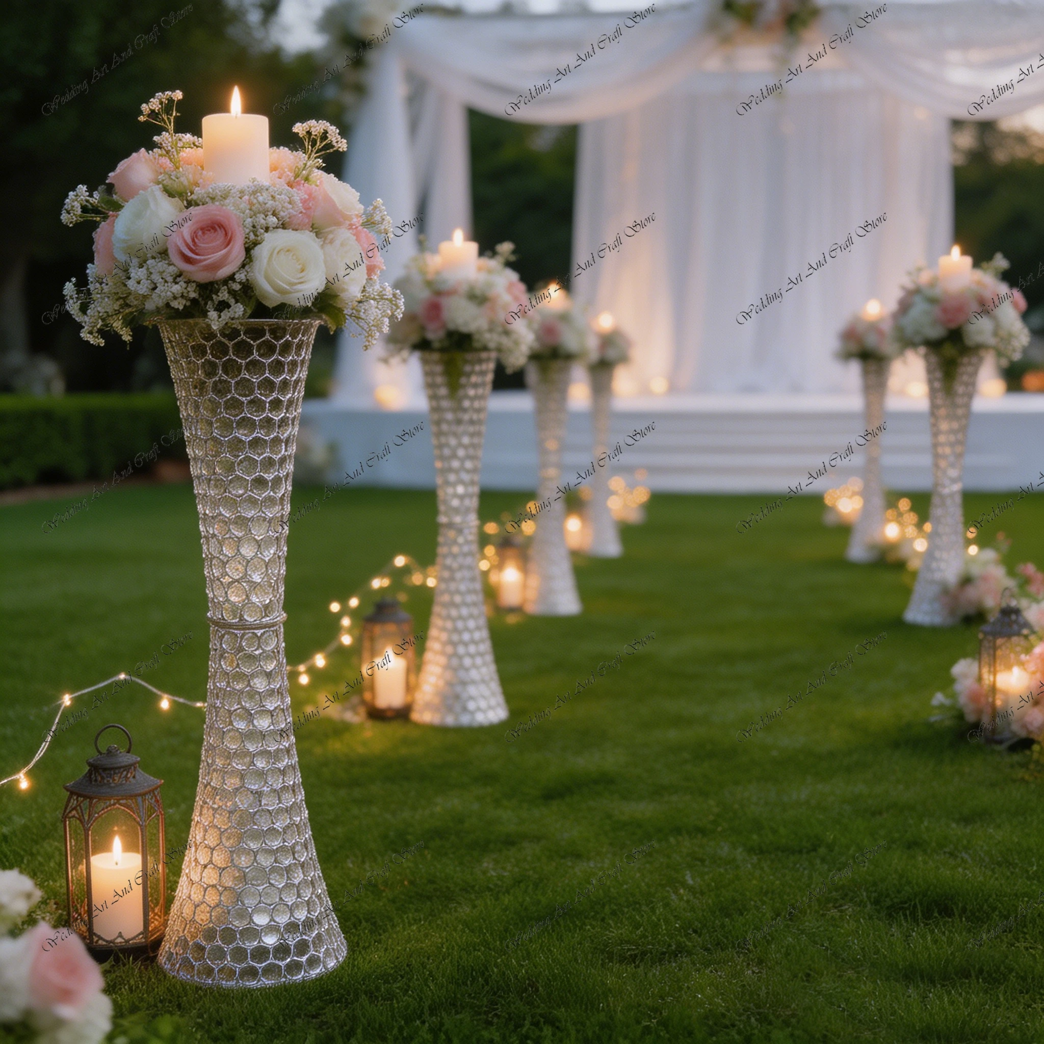 

6pcs f30 90*20cm Crystal Flower Stand With Ball Party Supply Road Lead Props for Wedding Party Table Centerpiece ivy1083