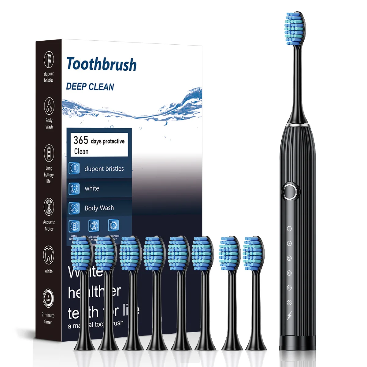 

8 Brush Head Medical Dental Brush Charge USB Electric Waterproof Toothbrush DuPont Hair Toothbrush Adult