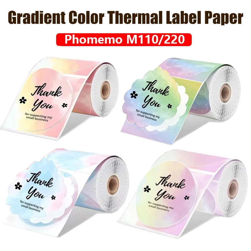 50x50mm/150Pcs Sticker Self-Adhesive Thermal Adhesive Label Roll Compatible for Phomemo M110 M220 M200 E210 P50 DETONG P1 WP9520