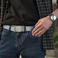 130 140 150cm Plus Size Elastic Stretch Canvas Belt for Men Women Casual Punched Waist Strap Pin Buckle