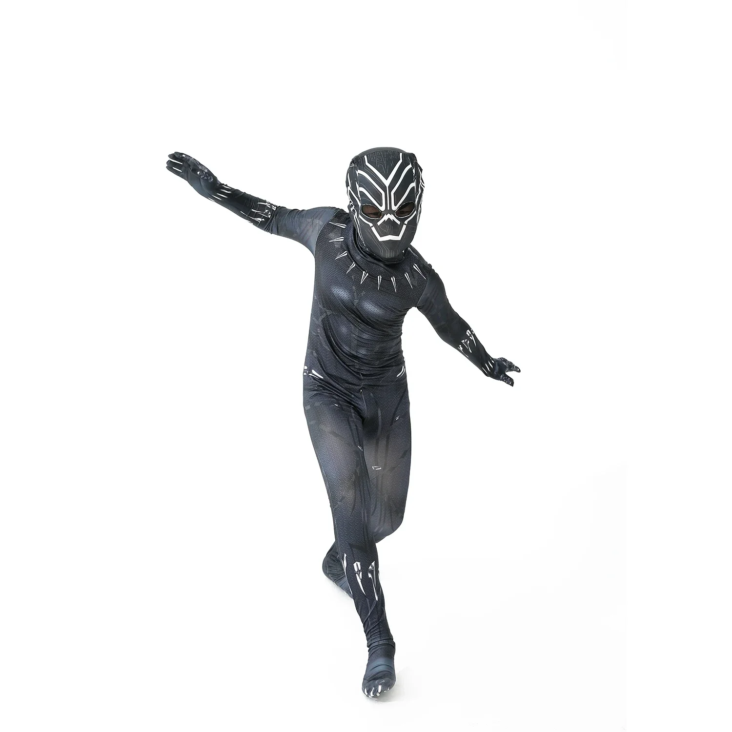 Marvel Black Panther เครื่องแต่งกายเด็กเด็ก Superhero Black Panther คอสเพลย์ชุดบอดี้สูท Jumpsuit ฮาโลวีน Carnival Party เครื่องแต่งกาย