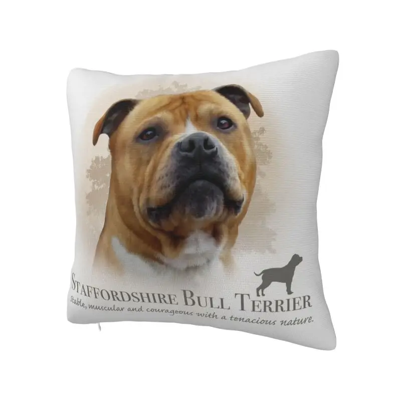 Staffordshire Bull Terrier Throw Pillow Covers Home Decorative Pet Dog Cushions Cover For Sofa Chair Square Polyester Pillowcase