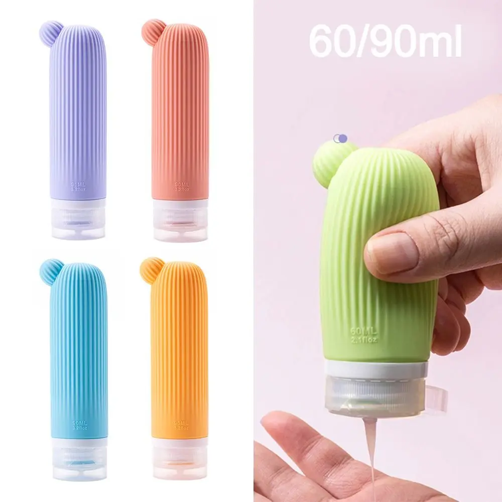 Squeeze Silicone Refillable Bottles Large Capacity 90ML Shower Gel Lotion Bottle Visible Design Shampoo Sub-Bottling Travel