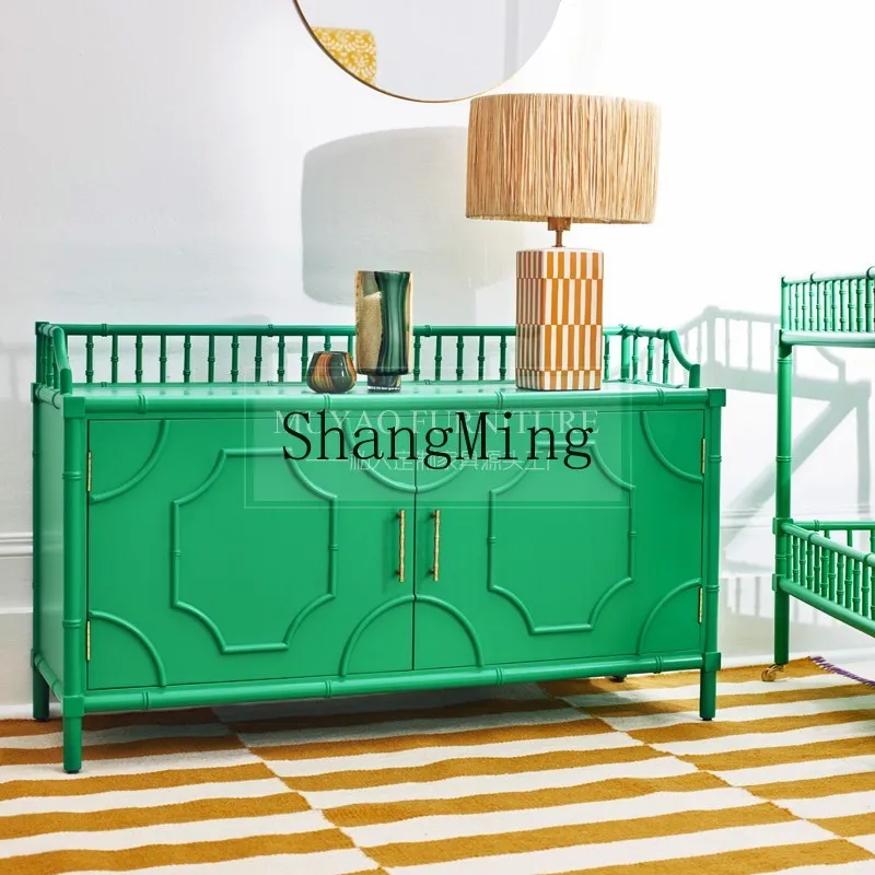 

DHY solid wood dining side cabinet home retro modern simple living room storage locker