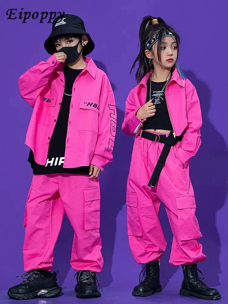 Clothes For Kids Tooling Coat Cargo Pants Girls Concert Group Performance Outfit  Hip Hop Dance