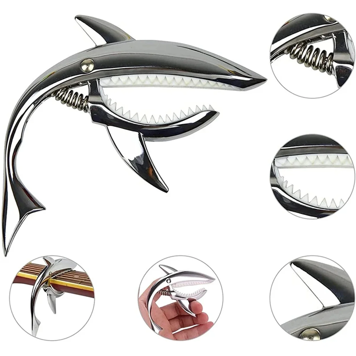 Miwayer Shark Guitar Capo, 5 Colors Available, High Quality Zinc Alloy Quick Change Clamp for Acoustic/Electric/Bass Guitar - view 4