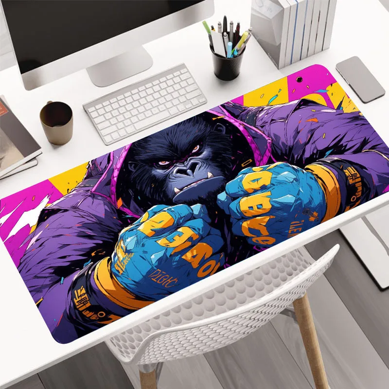 1pc Cartoon Gorilla Large Gaming Mousepad Computer Keyboard Pad Mouse Desk Mats Natural Rubber Office Mouse Pad Desk Accessories