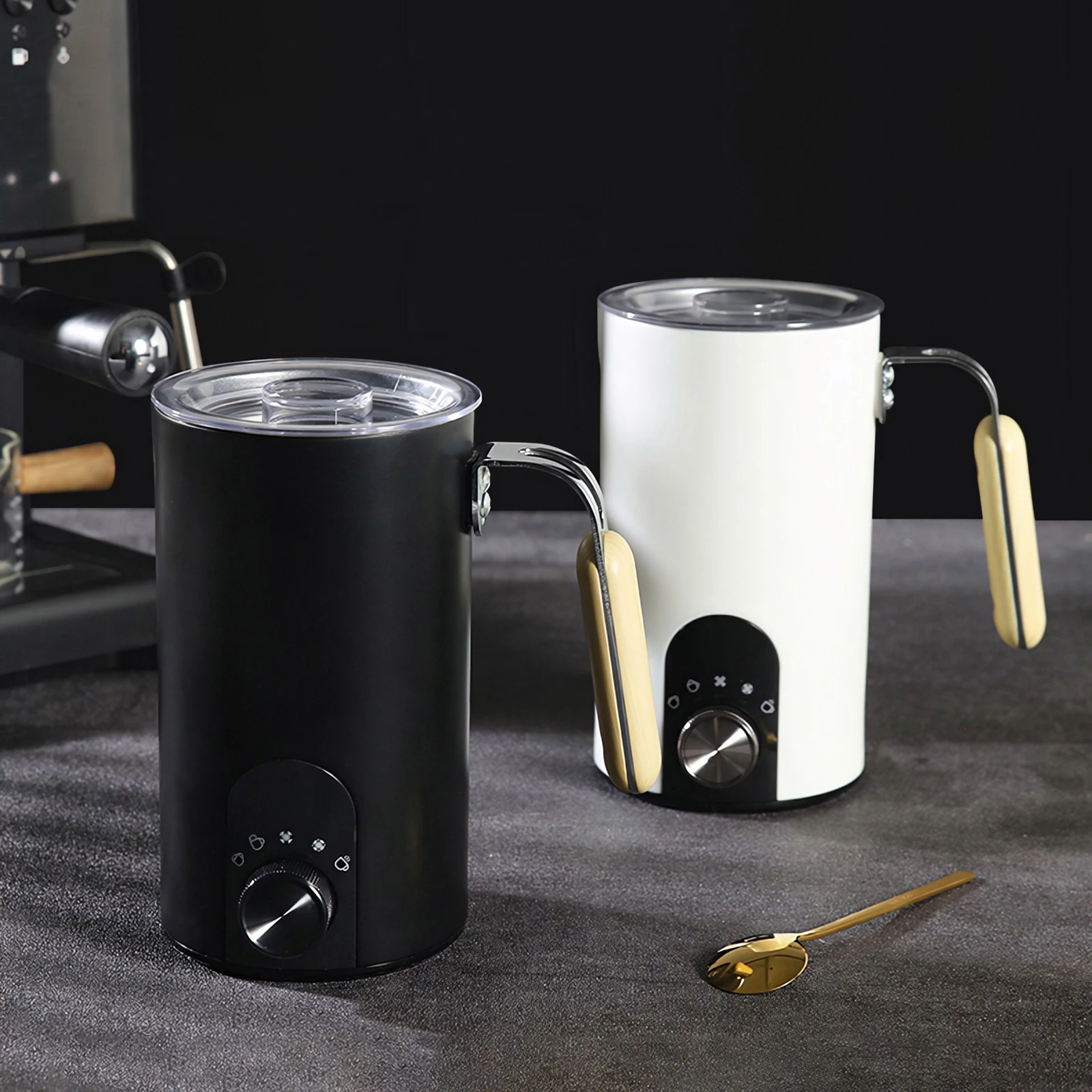 5-in-1 Milchaufschäumer Elektrische Milchschaummaschine Automatischer Milchaufschäumer Elektrischer Milchschäumer Schaumerzeuger für Cappuccino Sahne Ei – Detail 16