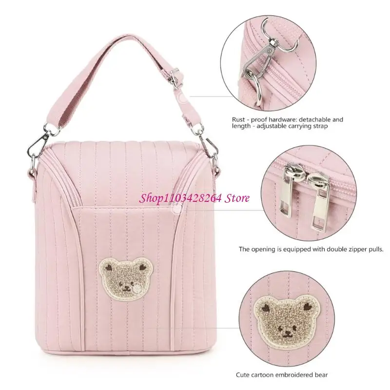  Warm Insulated Diaper Bag With Multiple Compartment Storage For Milk Bottles And Nursing Gear